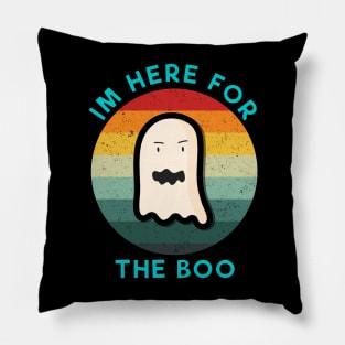 im here for the boo vintage Light blue Pillow