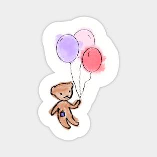 Cute bear holding balloons watercolor Magnet