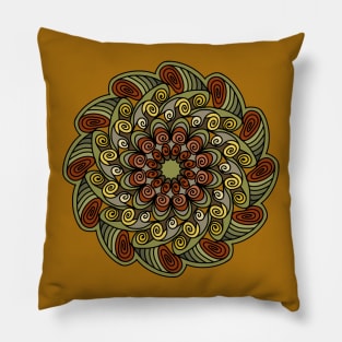 Pretty Earth Tone Mandala Design Pillow