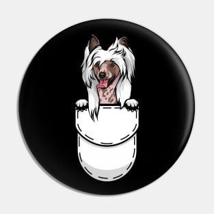 Funny Chinese Crested Pocket Dog Pin