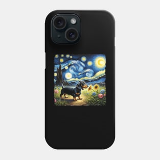 Starry Dachshund Portrait - Dog Portrait Phone Case