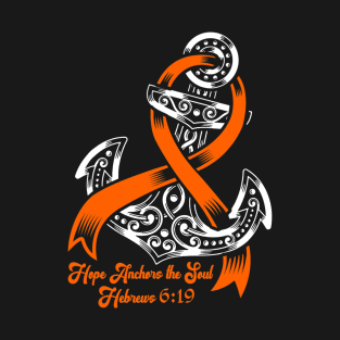 Leukemia Awareness Hope Anchors The Soul Hebrews 619 T-Shirt