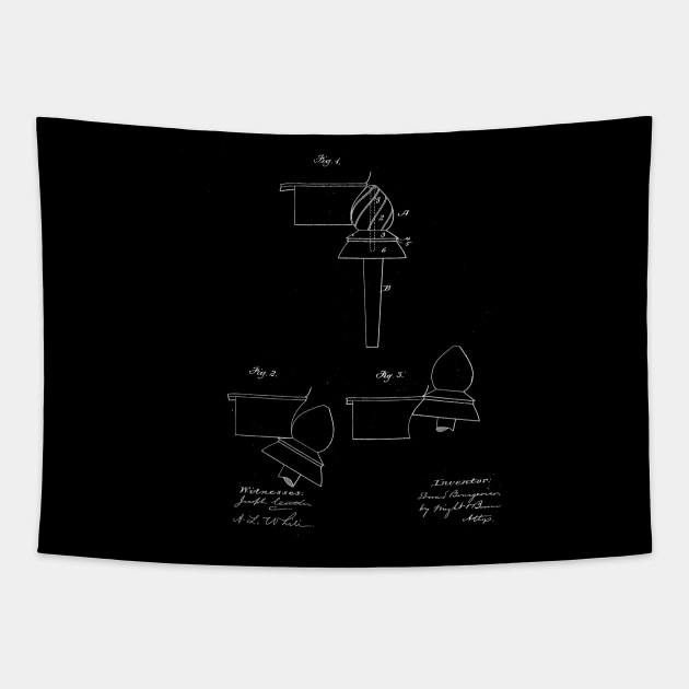 heel burnishing tool Vintage Patent Drawing Tapestry by TheYoungDesigns