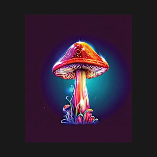 Magic Mushroom in Colorful Magical Light T-Shirt