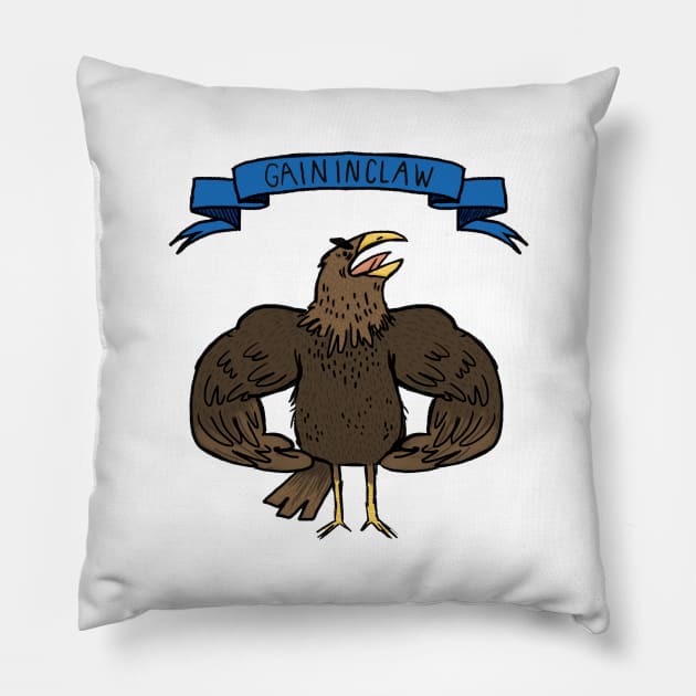 workin' on my fitness: gaininclaw Pillow by sarahcosico