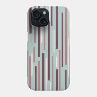 Interrupted Lines Mid-Century Modern Pattern in Aqua and Plum Phone Case