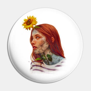 Sunflower girl Pin