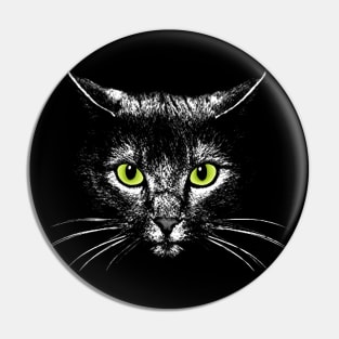 White angel cat face green eyes Pin