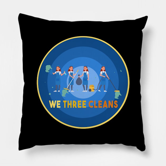 We Three Cleans Funny Housekeeping Christmas Epiphany Pillow by Simplybollo