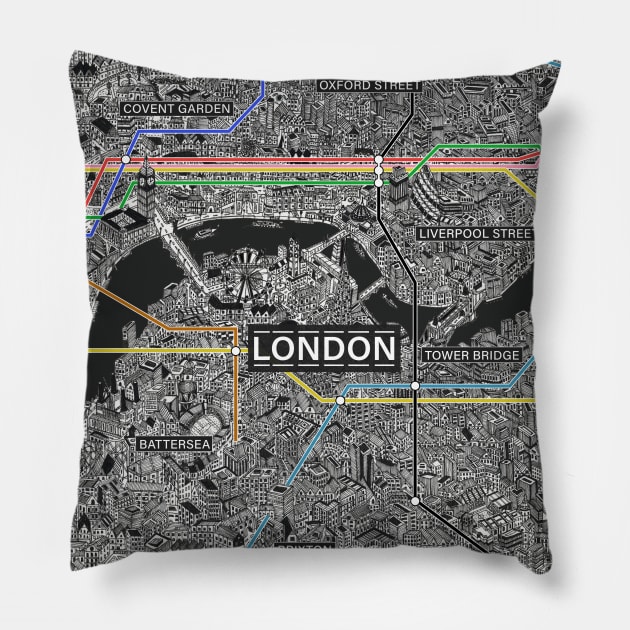 London Subway underground map Pillow by ol1ie