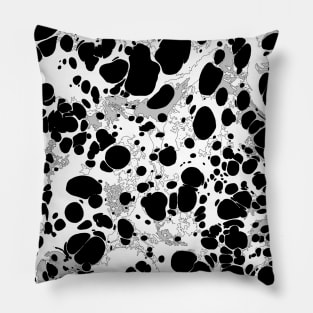 Monochrome Ink Mess Pillow