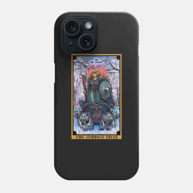 The Goddess Freya The Chariot Tarot Card Phone Case by TheGhoulishGarb