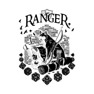 RPG Class Series: Ranger - Black Version T-Shirt