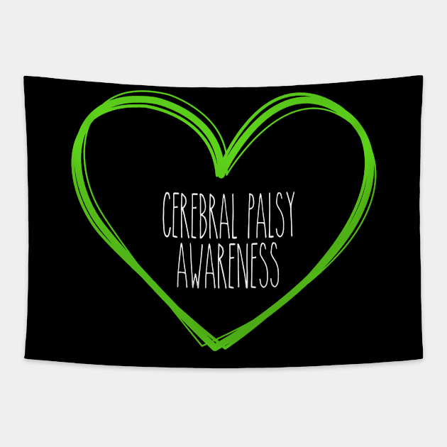 Cerebral Palsy Awareness Heart Support Tapestry by MerchAndrey