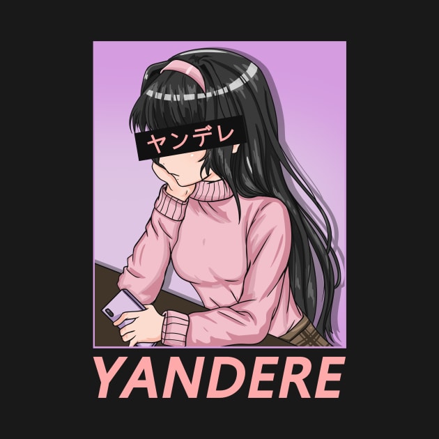 Yandere - Japanese Anime Girl T-Shirt by biNutz