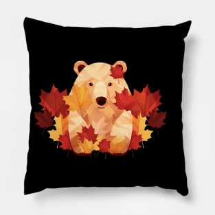 Bear with Maple leafs Canada Pillow