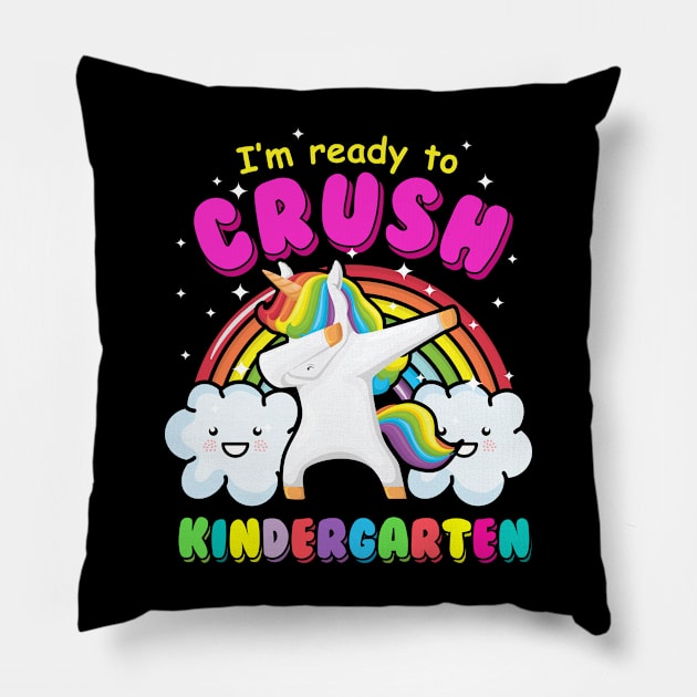 I'm ready to crush kindergarten dabbing Unicorn 2 Pillow by opippi