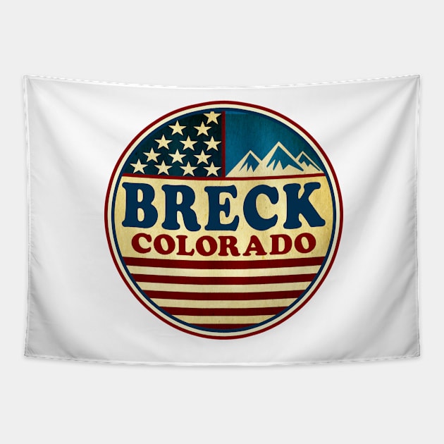 Skiing Breck Colorado Ski Breckenridge Tapestry by TravelTime