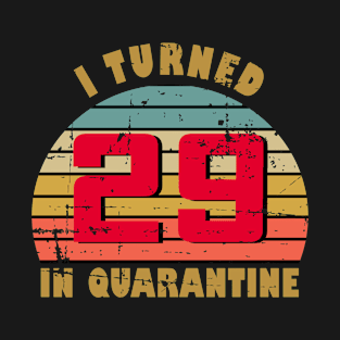 29th Birthday Gift For Him and Her I Turned 29 In Quarantine T-Shirt