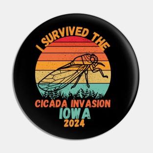 I survived the cicada invasion 2024 Iowa Pin