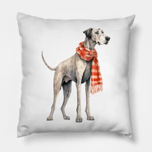 Winter dog Great Danes Pillow