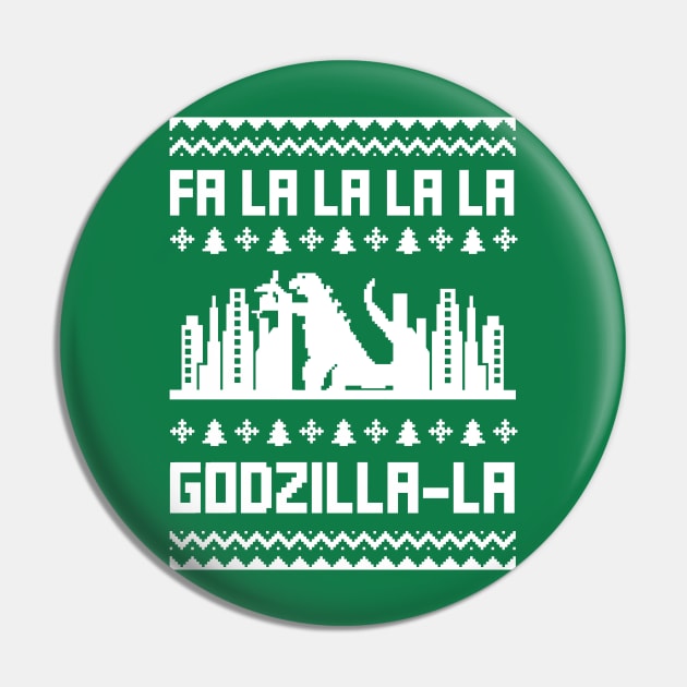 Ugly Christmas Sweater - Fa La La La La Godzilla La Pin by PUFFYP