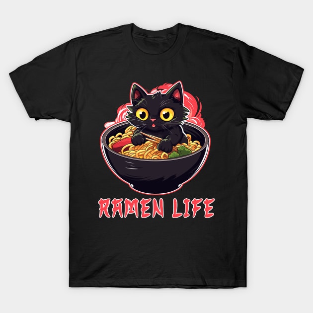 Cute Ramen Cat Bowl Premium T-Shirt - Kitten Noodle Food Cute Ramen Cat Bowl Premium T-Shirt - Kitten Noodle Food
