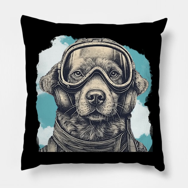 Aviator dog Pillow by GreenMary Design