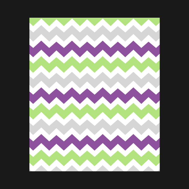 Purple Lime Green Grey Chevron Pattern by dreamingmind