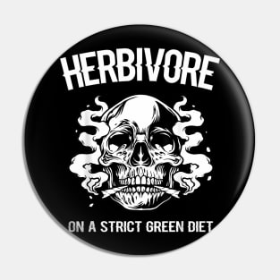 Herbivore On A Strict Green Diet  Skeleton Weed Vegan Pin