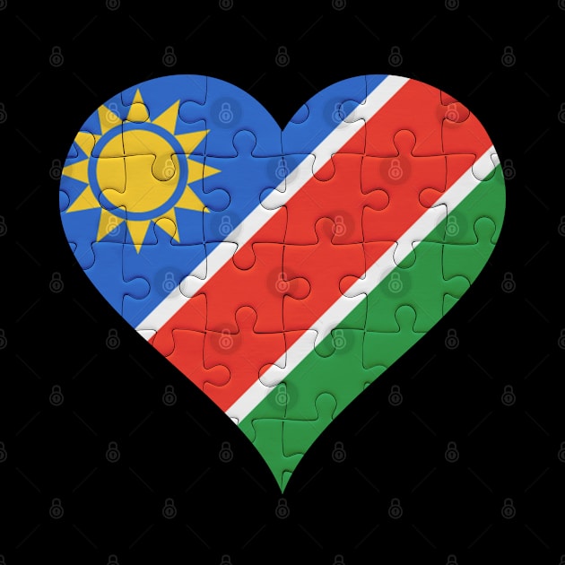 Namibian Jigsaw Puzzle Heart Design - Gift for Namibian With Namibia Roots by Country Flags