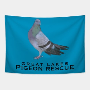 Great Lakes Pigeon Rescue Mascot - Black Letters Tapestry