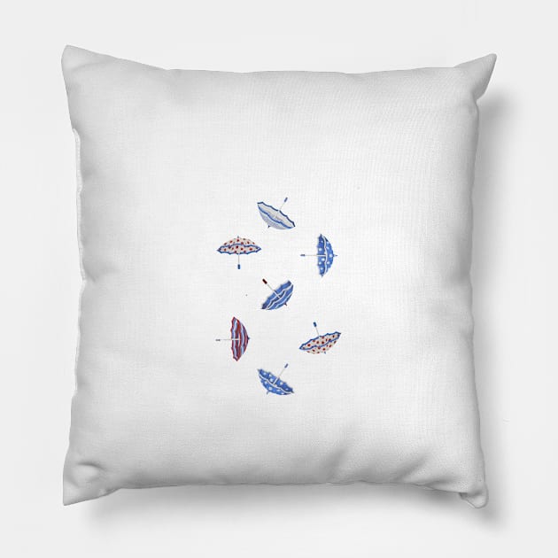 Umbrellas pattern Pillow by Heatherian