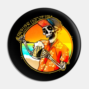 Forever Vacation Skull Pin