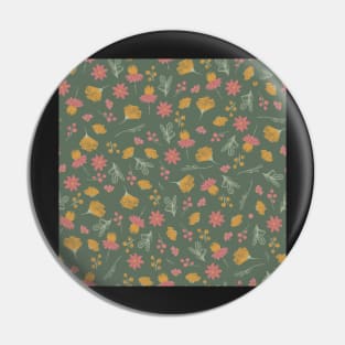 Sketchy Floral on Light Green Pin