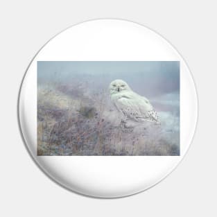 Misty Morning Snowy Owl Pin