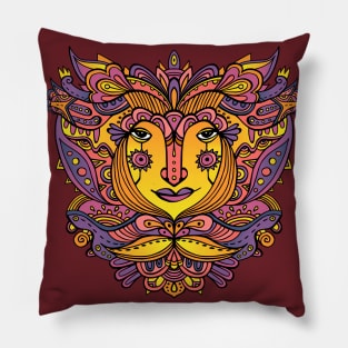 Flower fairy / Purple, orange, yellow pallete Pillow