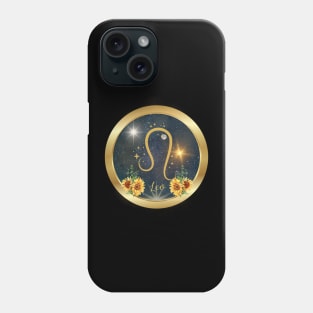 Leo the Lion symbol and Sunflowers Phone Case