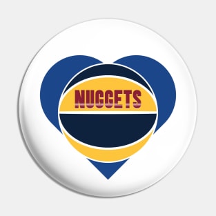 Heart Shaped Denver Nuggets Basketball Pin