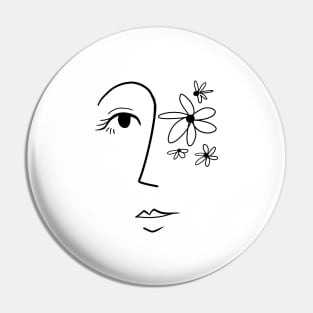 Lady Floral- Black Pin