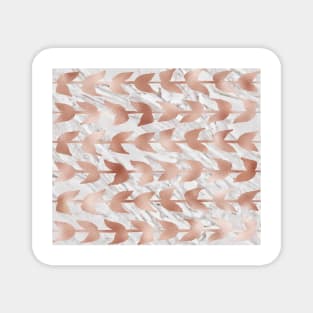 Rose gold vines on marble Magnet