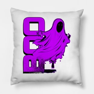 Ghost Of Disapproval - Purple Halftone Pillow