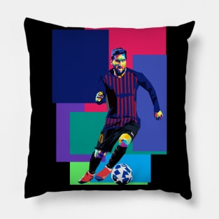 Lionel messi in wpap pop art design Pillow