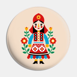Romanian Folk Art Pin
