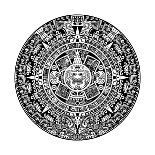 Aztec calendar black and white T-Shirt