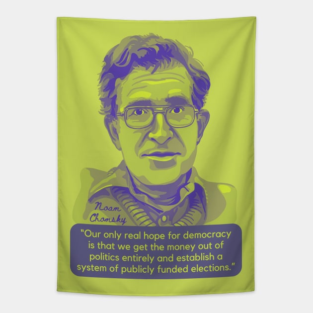 Noam Chomsky Portrait and Quote Tapestry by Slightly Unhinged