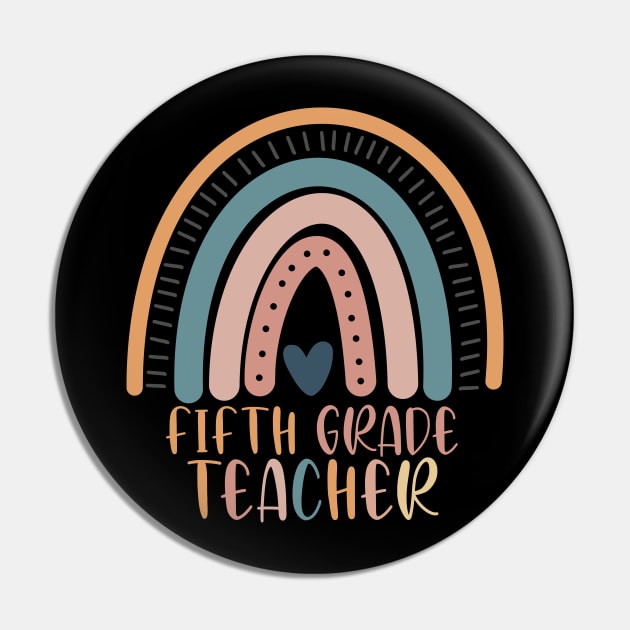 Boho Rainbow Fifth Grade Teacher Kinder Back to School Pin by sevalyilmazardal