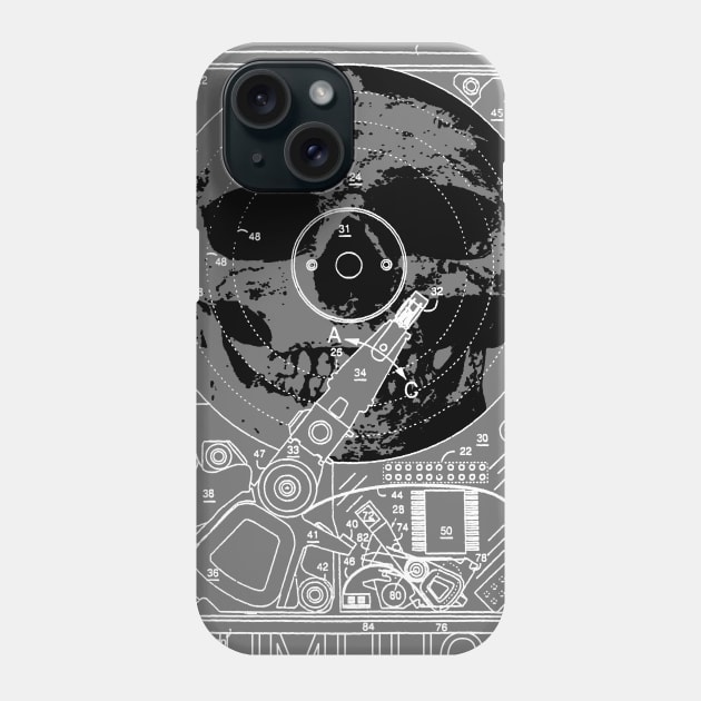 Hard Drive Skull Phone Case by Joodls