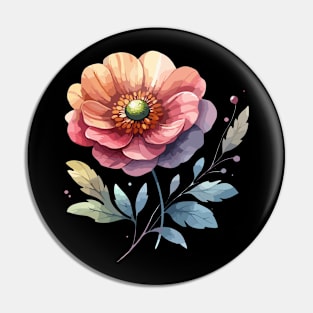 Retro Floral Retro Rounded Flower Pin