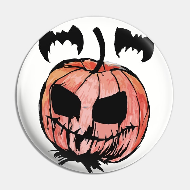 Pumpkin King Black Outline Pin by PoesUnderstudy